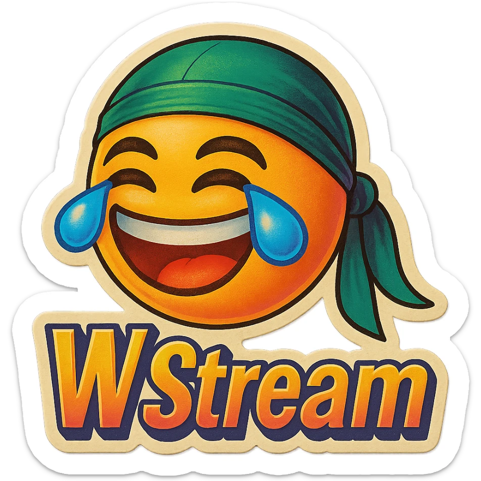 laughing crying 
lol face
Change His durag To Green
Add the words W Stream sticker