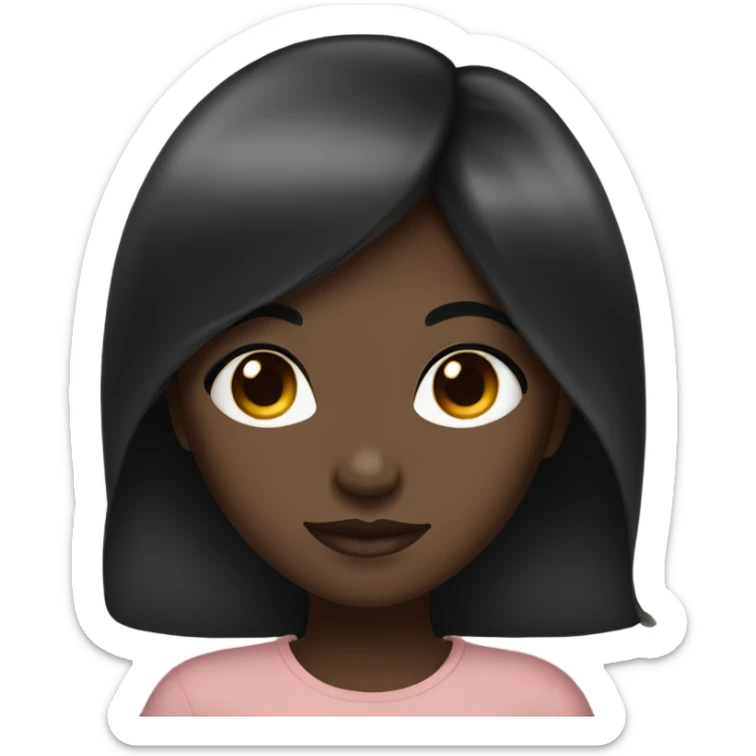 A dark skinned girl with black 4c hair and brown eyes sticker