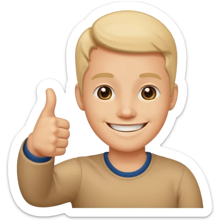 eine Person mit einem Daumen nach oben zu sehen ist. sticker