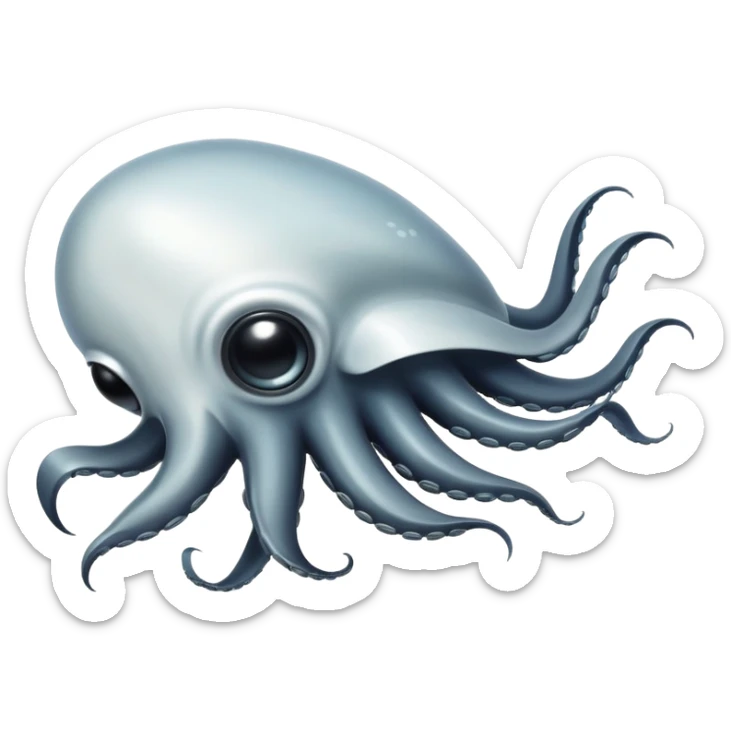 Squid zooms through the ocean, using ink to escape danger and outsmart its foes sticker