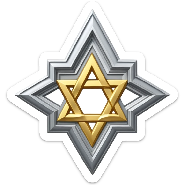 reform jewish synagogue similar in architecture to historical religious architecture in europe. the building should be white with silver/golden features, gothic architectural elements and star of david. no crosses. the emoji should be in ios emoji style. sticker