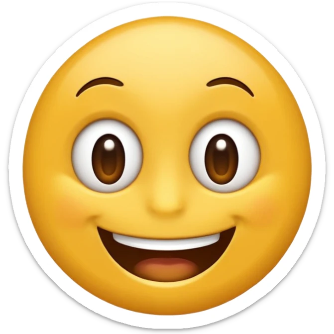 É um emoji sorrindo só que com o sorriso sábado e de canto com um olha bem picante é especificamente isso sticker