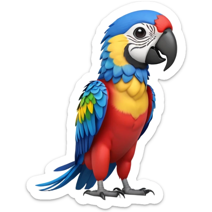 cinematic-macaw-realistic-full-body-standing-emoji,-vibrant-feathers-glowing-with-rich-reds,-blues,-and-yellows,-head-tilted-dramatically,-curved-black-beak-gleaming,-piercing-dark-eyes-exuding-confidence,-simplified-yet-realistic-focused-features,-highly-detailed,-glowing-with-an-almost-sarcastic-glow

 sticker