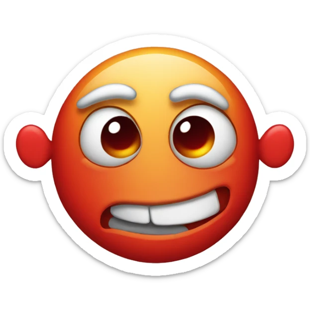A red ❤️ emoji with eyes and a mouth, looking tipsy, as if drunken, with a playful and wobbly expression sticker