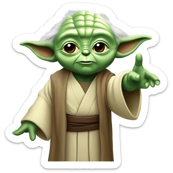 Master Yoda raises his hand in greeting and says his famous line, “May the force be with you.” sticker