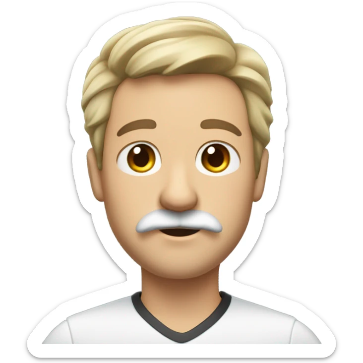 German man with a side part and a tooth brush mustache raise his right hand at a 45 degree angle sticker