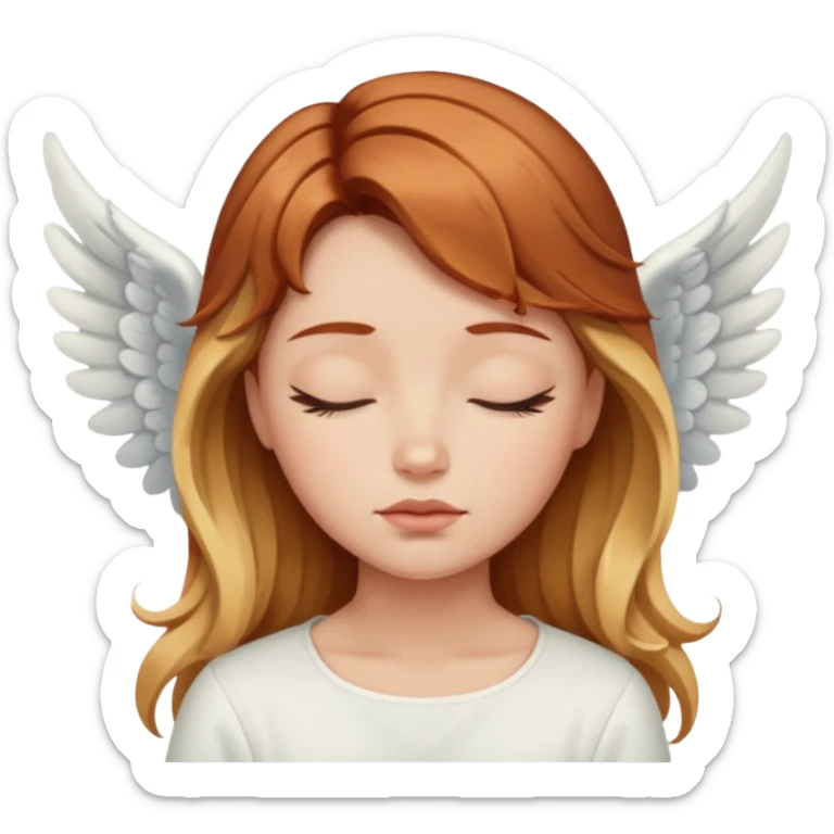 Sleepy angel with auburn hair the blonde balayage sticker