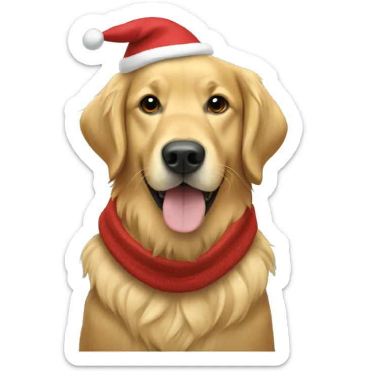 Golden retriever wearing a Christmas hoodie  sticker