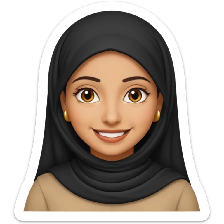Tête jolie femme emoji arabe Réal sticker