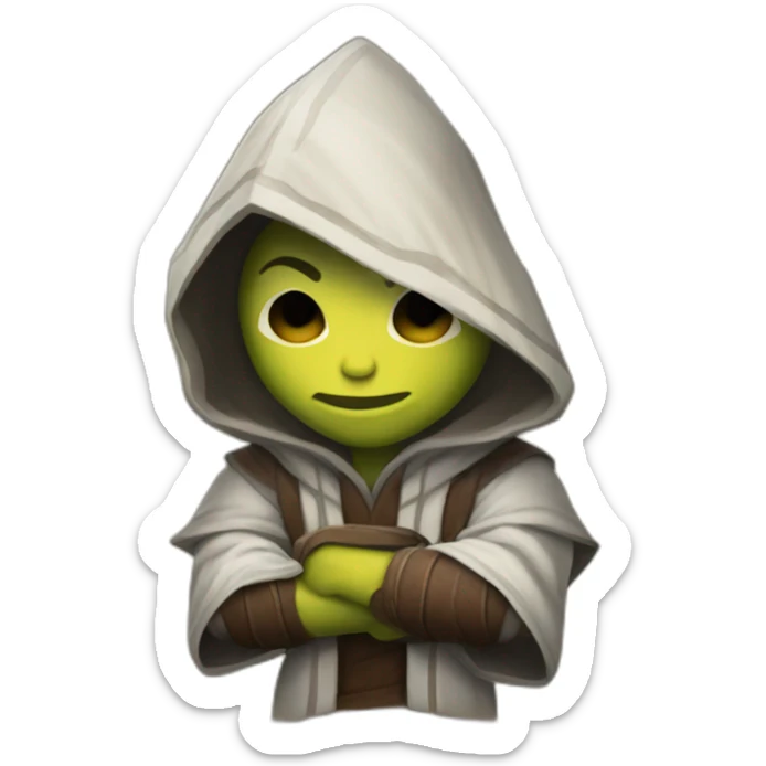 arm-folding hooded jedi in world of warcraft sticker