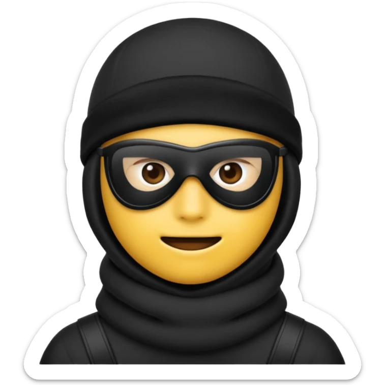 Create an emoji wearing a black ski mask not a creepy big smile though and no need for spoons sticker