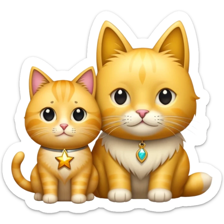 Crea un emoji de una una estrella junto a un gato negro  sticker