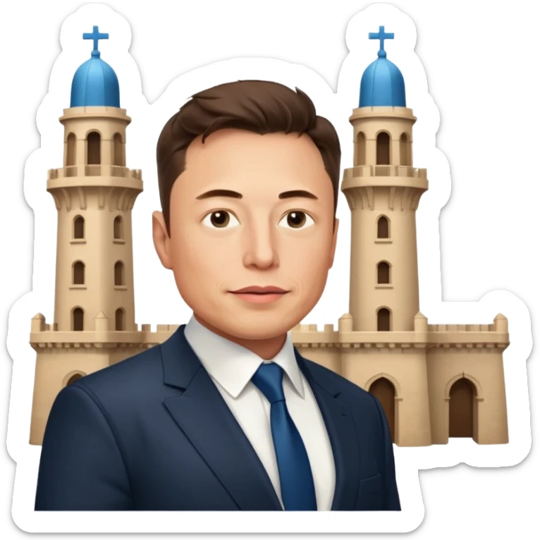 picture of elon musk with torre de belem in his back sticker