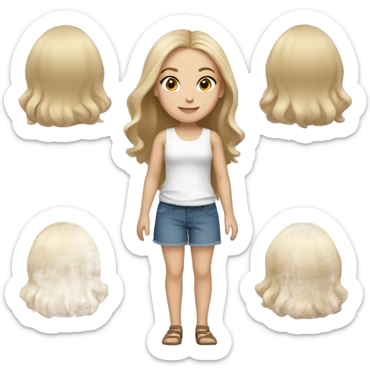 beautiful daughter, full body, white, blonde or light brown hair  sticker