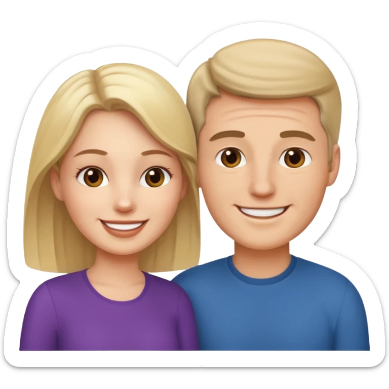 a person chatting up another person, one white male, one white woman sticker