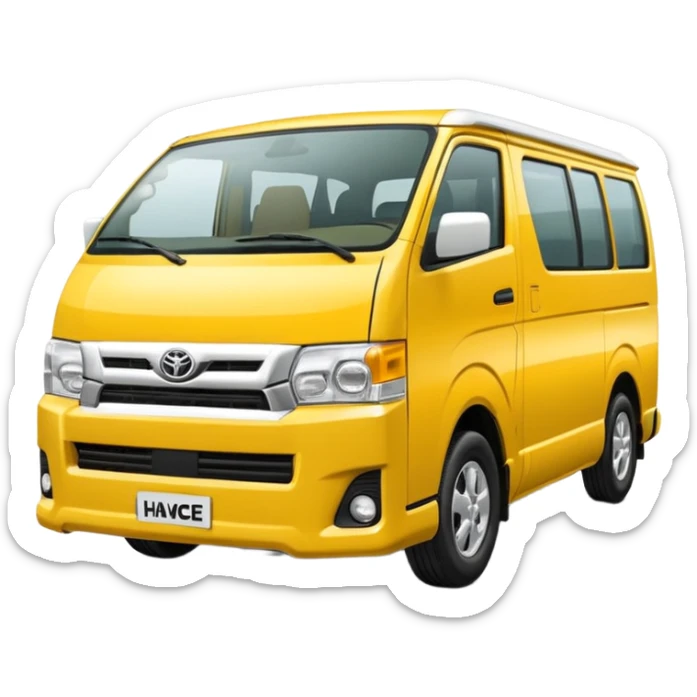 3D emoji of a Peruvian urban toyota hiace sticker