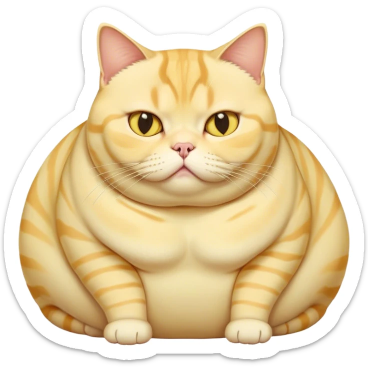 obese yellow american short hair cat very fat fat fat fat fat sticker