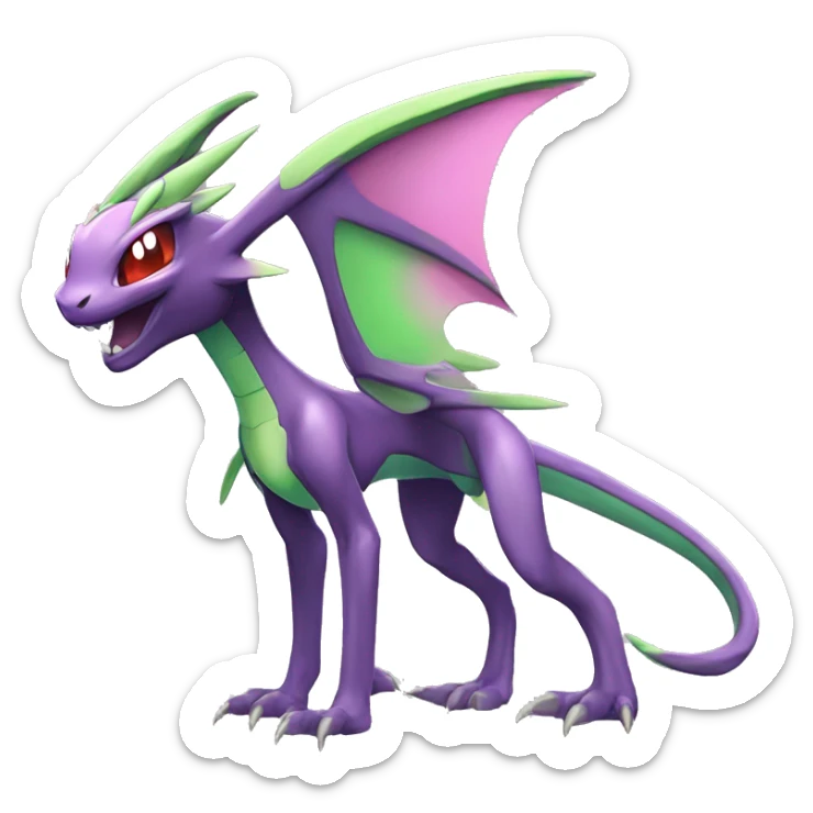 Anthro Cool Edgy Legendary Colorful Shy Shiny Fakemon-Pokémon-Genesect-Flygon-Fantasy-Creature With Full Body Detailed High Quality sticker
