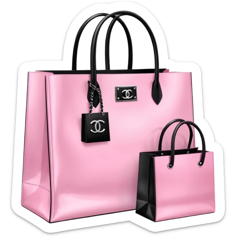 victoria secret shopping bag, chanel shopping bag sticker