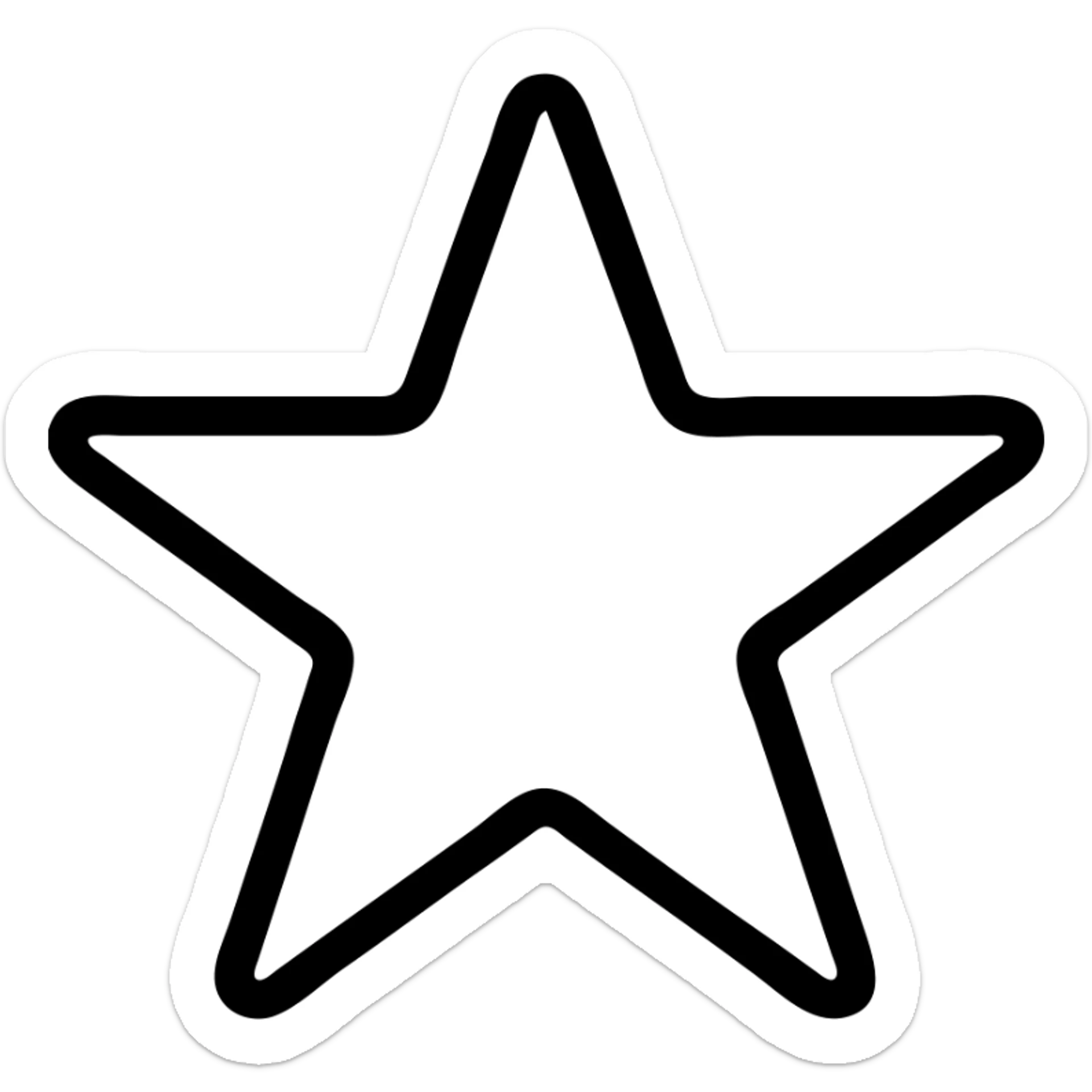 simple star icon with black outline, minimalistic sticker