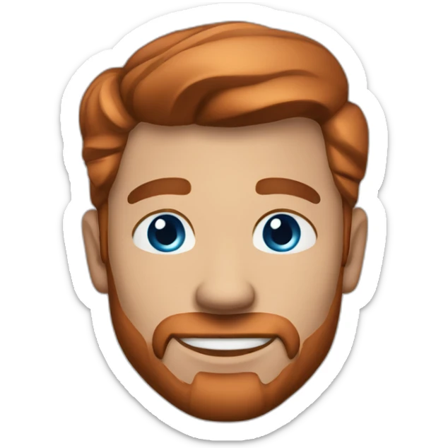 Cowboy blue eyes man slick copper hair clean shaven sticker