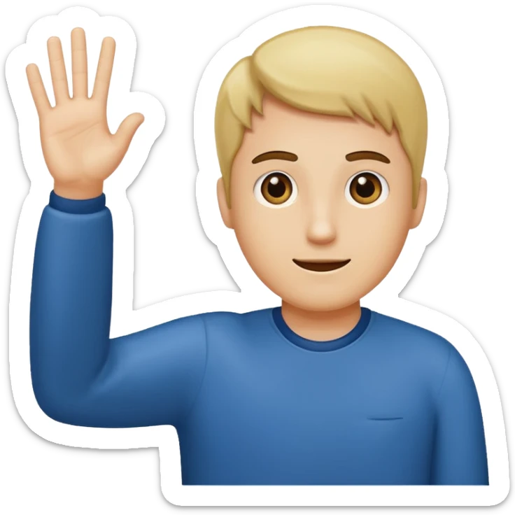 A guy with his hand up and the number 6 and the 7 on the other sticker