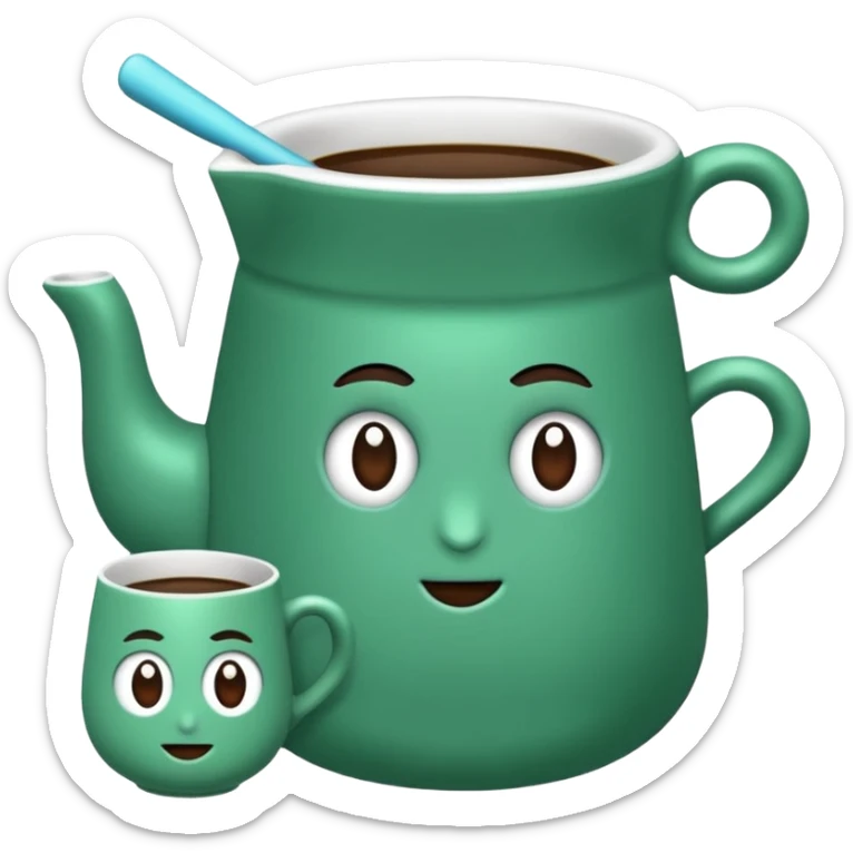 mavi yeşil ve turkuaz renk karışımlı bir kupa sticker