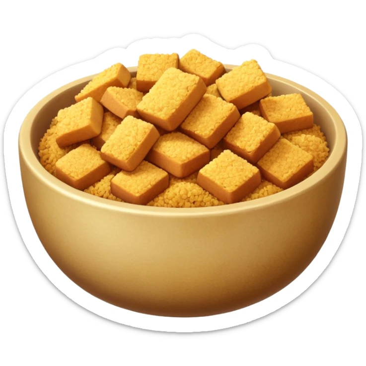 breadcrumbs object icon, bowl of breadcrumbs, 3D cartoon, mobile game icon style, clean background, no text, no watermark
 sticker
