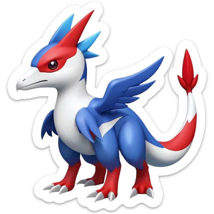 Cute Shiny Guilmon-Silvally-Latias-Fakémon-hybrid-creature (full body)  sticker