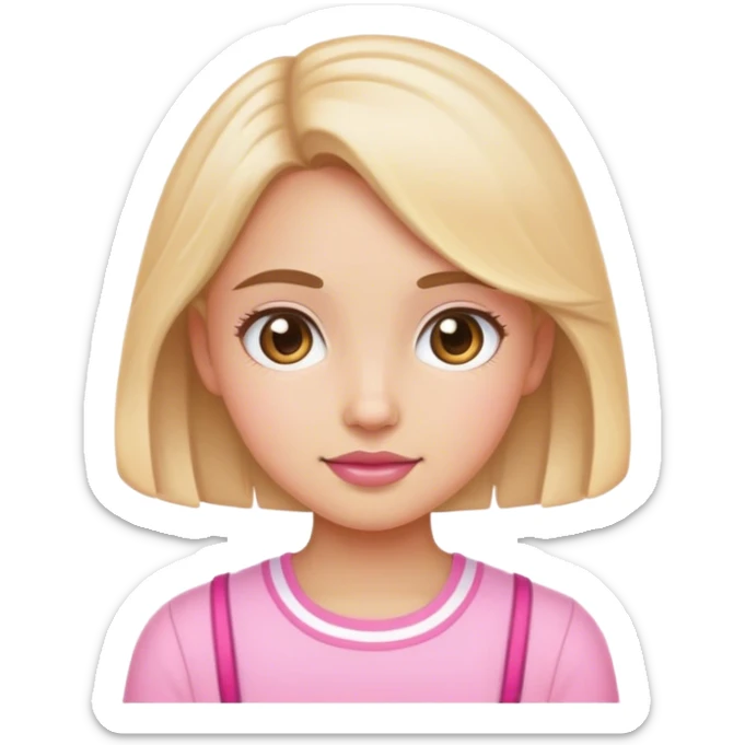 A cute pink preppy emoji… that is super cutesy and beachy and girly sticker