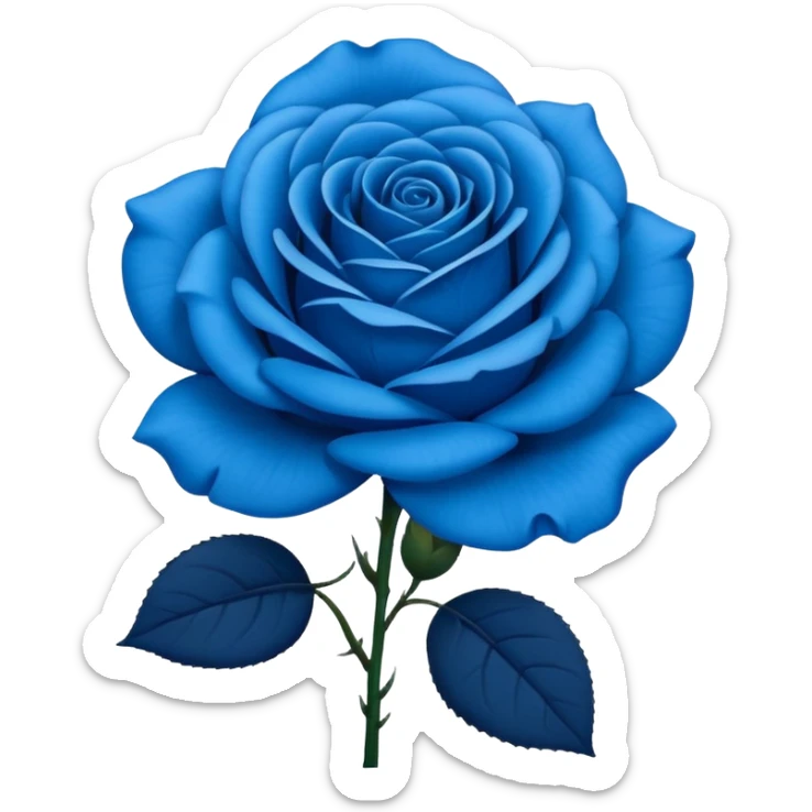 rose shape flower, no stem, now make it a vibrant and bold and darr shade of blue sticker