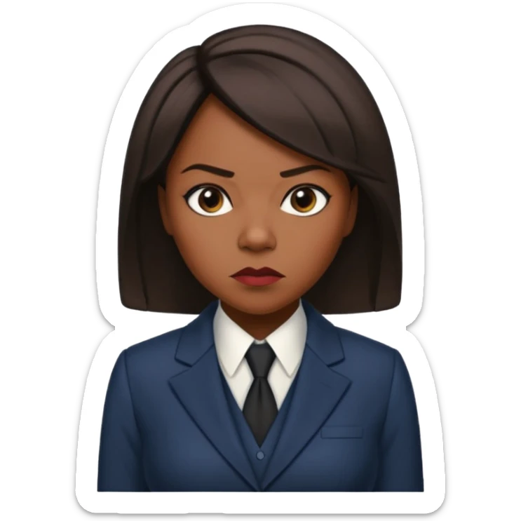 Black teacher/professor looking like the fictional character Annalise Keating from How To Get Away With Murder sticker