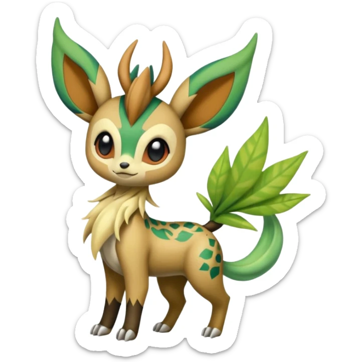 Colorful Exotic Meloetta-Leafeon-Terrakion-Virizion-Venom-Stitch-Fakémon-creature-hybrid sticker