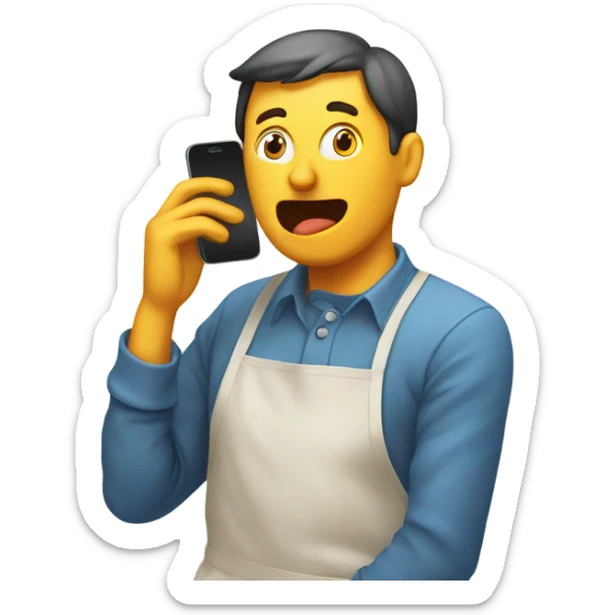 person facepalming wearing apron because ads are popping up on their phone sticker