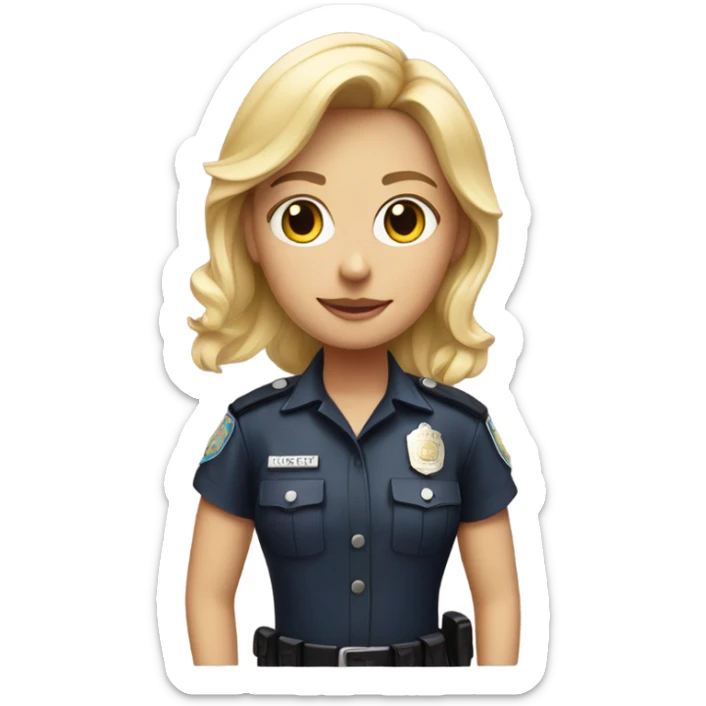 Blonde female in pink rainbow police outfit sticker