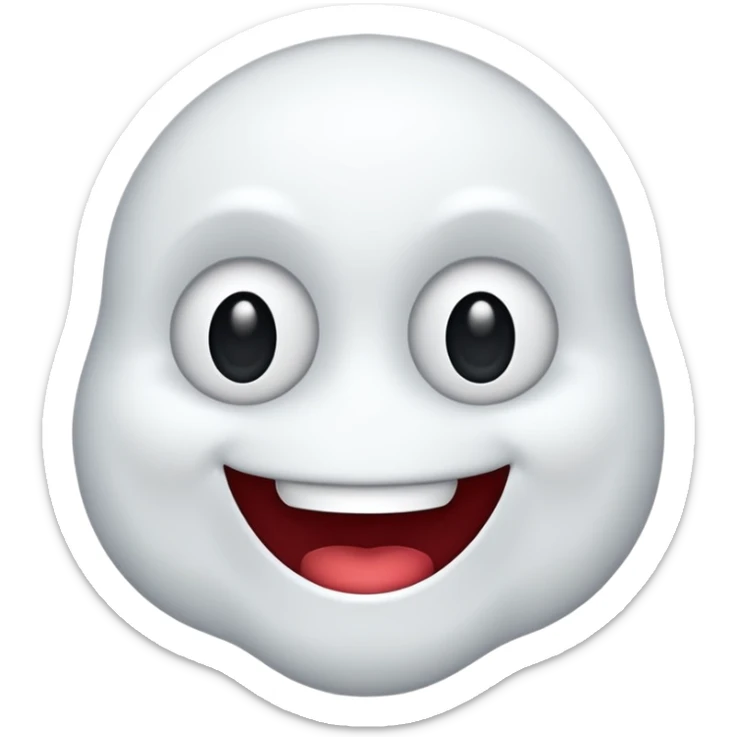Emojis qui rigole fusionné avec l’emojis fantôme 👻 sticker
