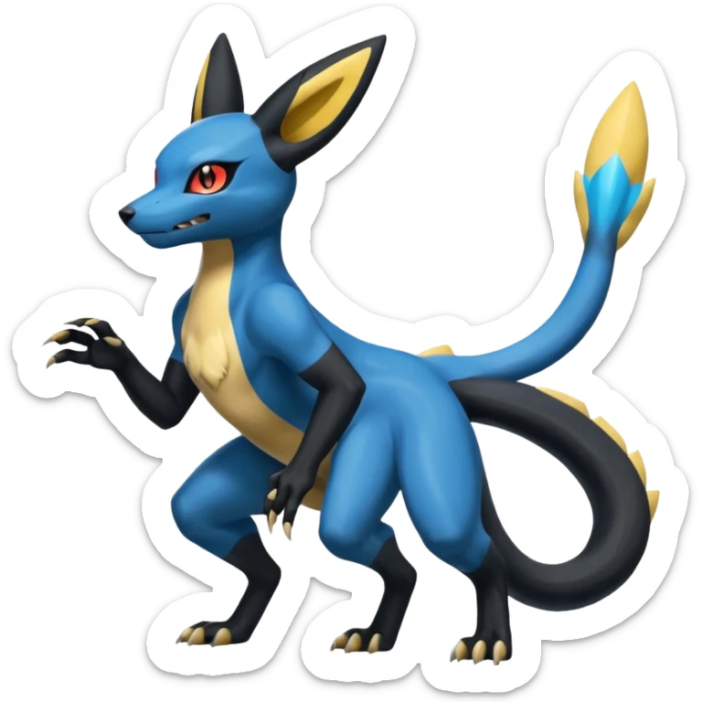 Umbreon-Lucario-Salandit-Zeraora-fusion, full body sticker