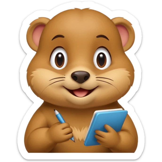 Olga Shalakhina  logo with a happy Go gopher, minimal, clear emotion, cartoon style, busy writing code sticker