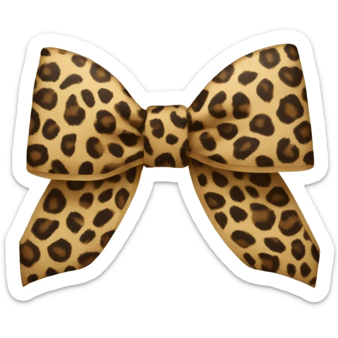 Leopard print bow sticker