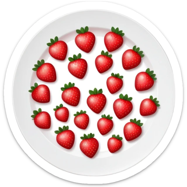 A plate of strawberries cut into the shape of hearts sticker