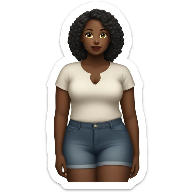 Black girl with curves  sticker
