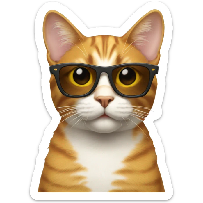 Cat with sunglasses sticker