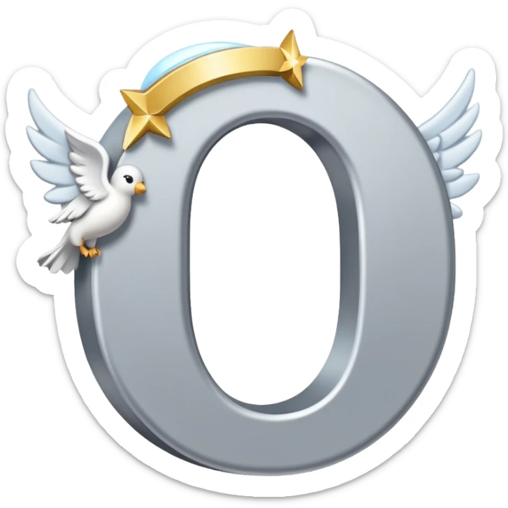 Gray letter C with an angelic halo floating above it, representing Grace/Gracie/graycee sticker