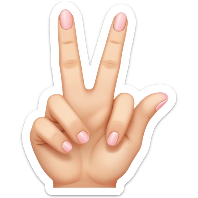 A hand with three fingers up the index finger the middle finger and the pinky finger  sticker