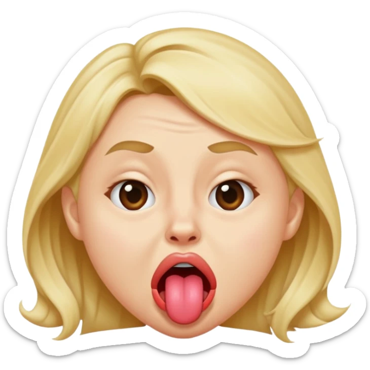 Original emoji sticking tongue with a scrunched nose in a sweetly mocking way sticker