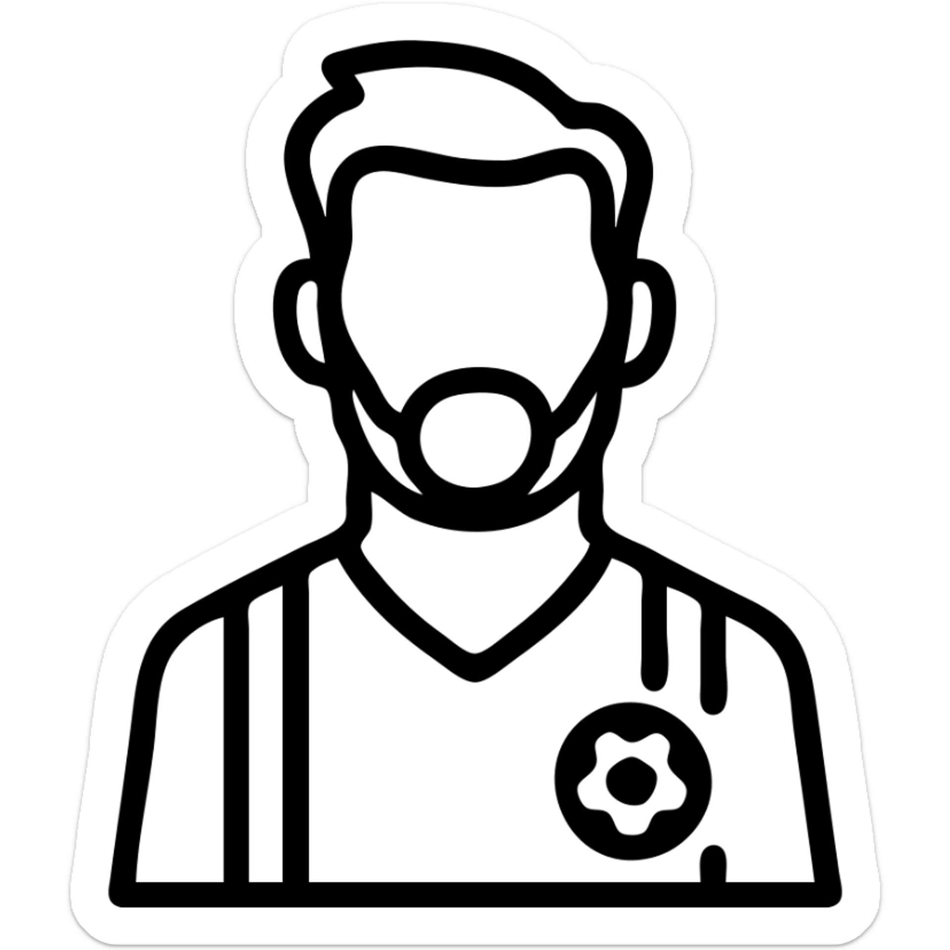 lionel messi signature look with soccer jersey, flat outlined icon style sticker