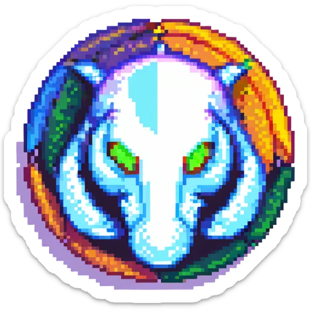 Discord logo in the style of Geometry Dash graphics, vibrant, geometric, digital, bold colors, energetic look sticker