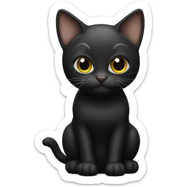 dark (not black) taby cat (not fat, big eyes) being playful , full body sticker