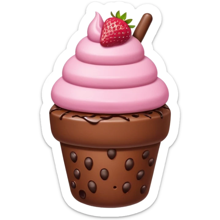 Bolis sabor chocolate 🍫  y uno sabor fresa 🍓 que sea un bolis de hielo gordito sticker
