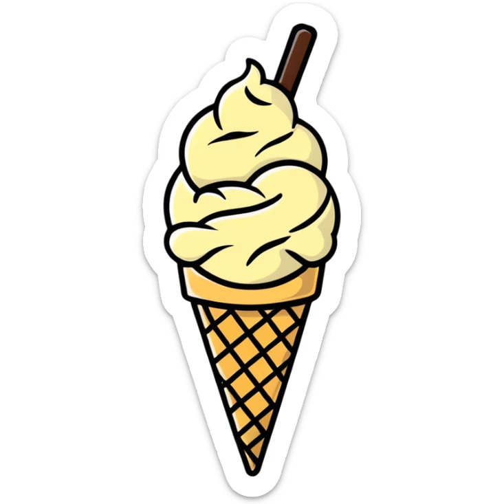 helado granizado, vanilla ice cream with small crunchy ice pieces or chocolate chips sticker